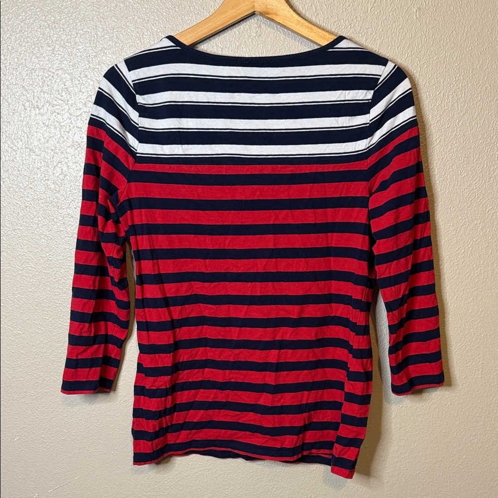 The Limited Red and Blue Striped Long Sleeve Top - Picture 3 of 3